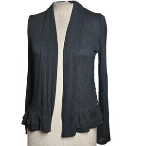 Black Lace Back Cardigan Sweater Size Medium
